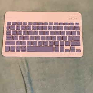 Wireless White and Purple Keyboard